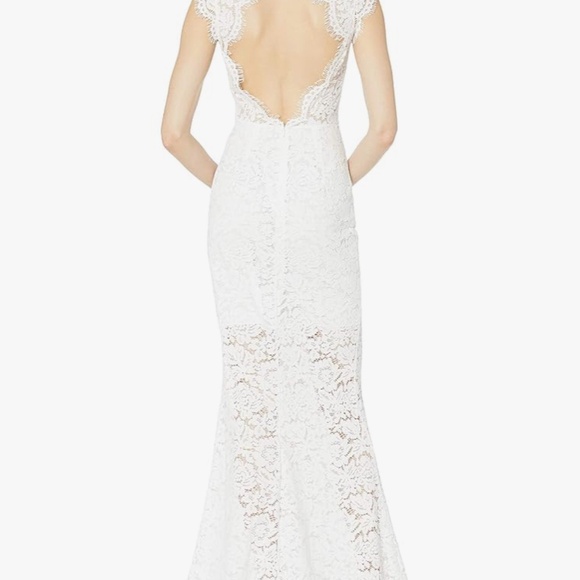 Rachel Zoe Estelle Dress Open Back Lace Gown Evening Engagement Wedding New Maxi - Picture 4 of 7